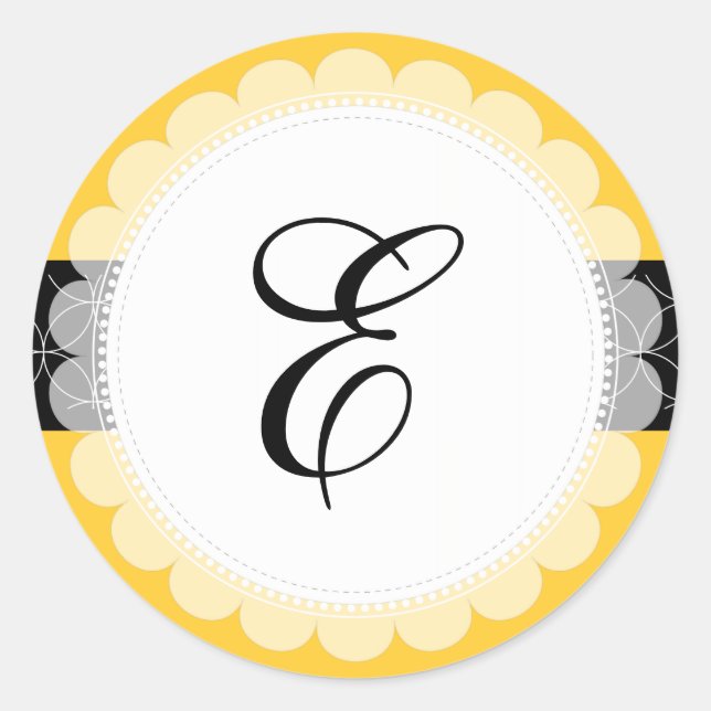 Adesivo Redondo Monograma do PixDezine/DIY+cor DIY+fonte (Frente)