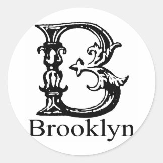 Adesivo Redondo Monograma do rico: Brooklyn