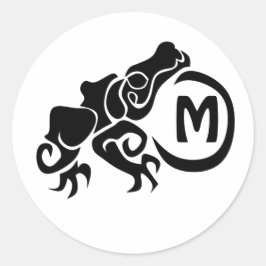 Adesivo Redondo Monograma do Sapo Tribal Wick