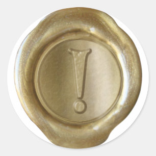 Adesivo Redondo Monograma do selo da cera - ouro - Victorian! -
