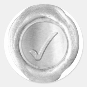 Adesivo Redondo Monograma do selo da cera - prata - marca de