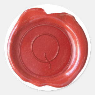 Adesivo Redondo Monograma do selo da cera - vermelho - ModernSlim