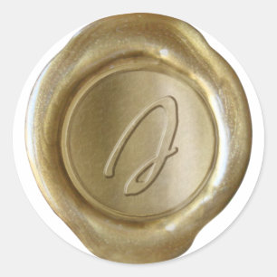 Adesivo Redondo Monograma do selo de cera - Dourado - Estilo Artí