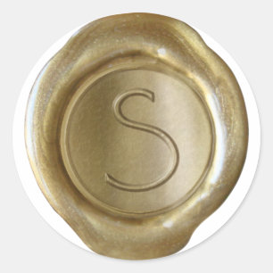 Adesivo Redondo Monograma do selo de cera - Dourado - ModernSlim S
