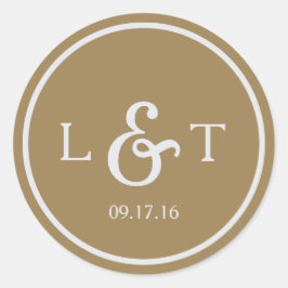 Adesivo Redondo Monograma Dourado