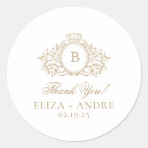 Monograma Dourado Formal - Obrigado Personalizado