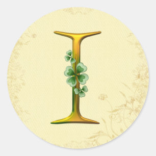 Adesivo Redondo Monograma Dourado irlandês mim