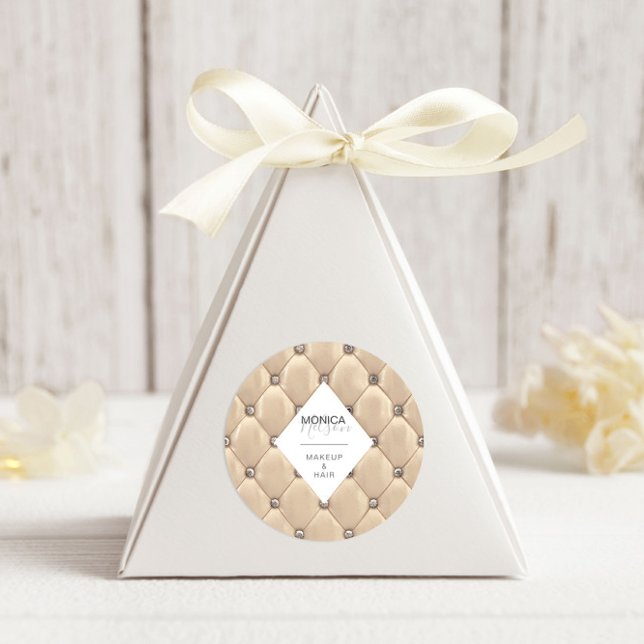 Adesivo Redondo Monograma Dourado Luxurioso Tufted (Criador carregado)