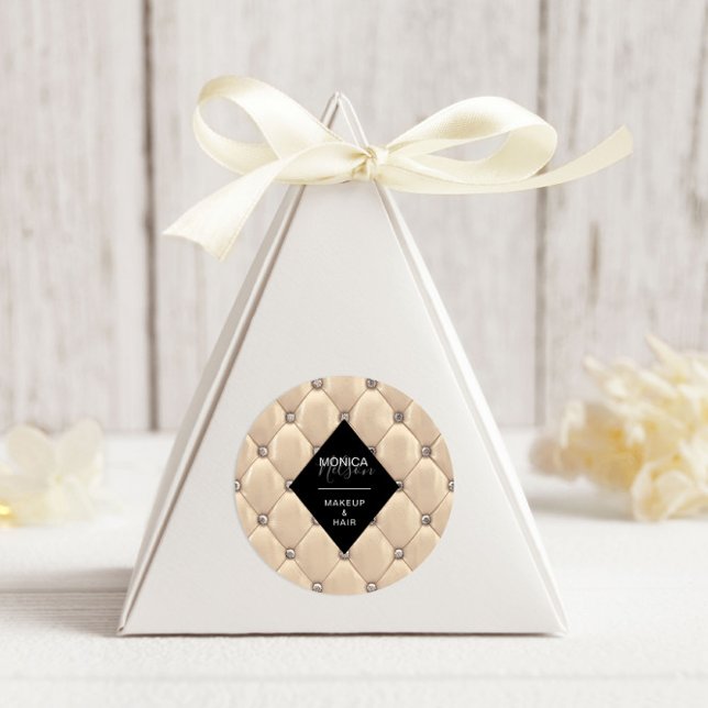 Adesivo Redondo Monograma Dourado Luxurioso Tufted (Criador carregado)