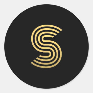 Adesivo Redondo Monograma Dourado moderno