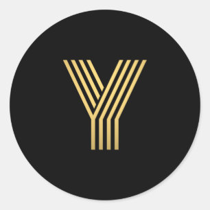 Adesivo Redondo Monograma Dourado moderno