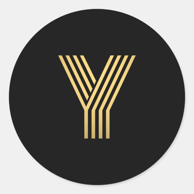 Adesivo Redondo Monograma Dourado moderno (Frente)