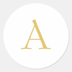 Adesivo Redondo Monograma Dourado Personalizado Profissional
