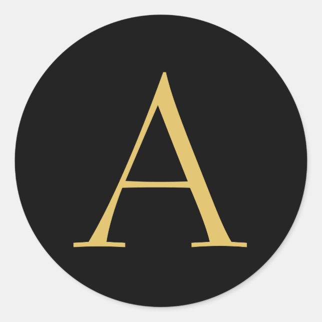 Adesivo Redondo Monograma Dourado Preto (Frente)