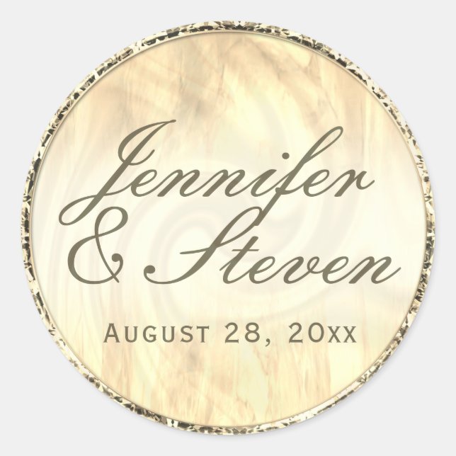 Adesivo Redondo Monograma Dourado Selo Molho (Frente)