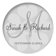 Monograma e noiva de Casamento de Prata Clássica