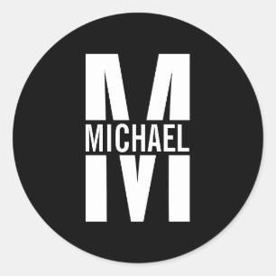 Adesivo Redondo Monograma e Nome Personalizados