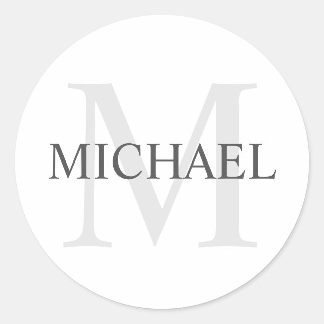 Adesivo Redondo Monograma e Nome Personalizados (Frente)