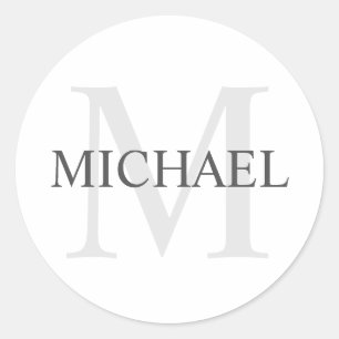 Adesivo Redondo Monograma e Nome Personalizados