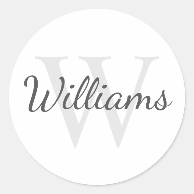 Adesivo Redondo Monograma e Nome Personalizados (Frente)