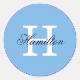 Adesivo Redondo Monograma e Sobrenome