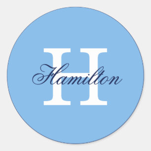 Adesivo Redondo Monograma e Sobrenome