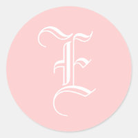 Monograma E Sticker Antigo Estilo Inglês Rosa