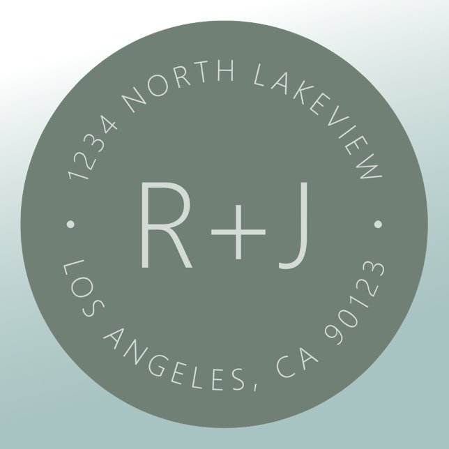 Adesivo Redondo Monograma e Texto Circular Editável por na moda (Criador carregado)