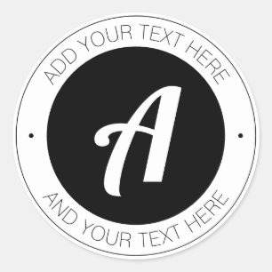 Adesivo Redondo Monograma editável ou adicione seu próprio logotip