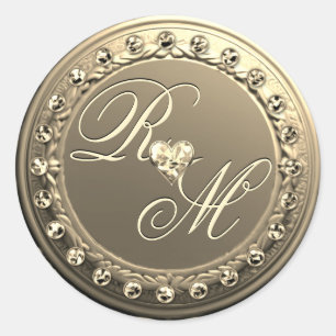 Adesivo Redondo Monograma Elegante