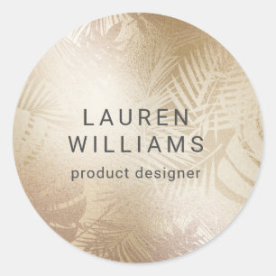 Adesivo Redondo monograma elegante de folha de ouro chic