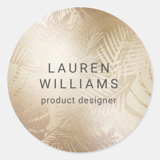 Adesivo Redondo monograma elegante de folha de ouro chic (Frente)