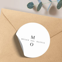 Monograma Elegante Minimalista Simples Branco
