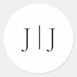 Adesivo Redondo Monograma Elegante Preto e Branco