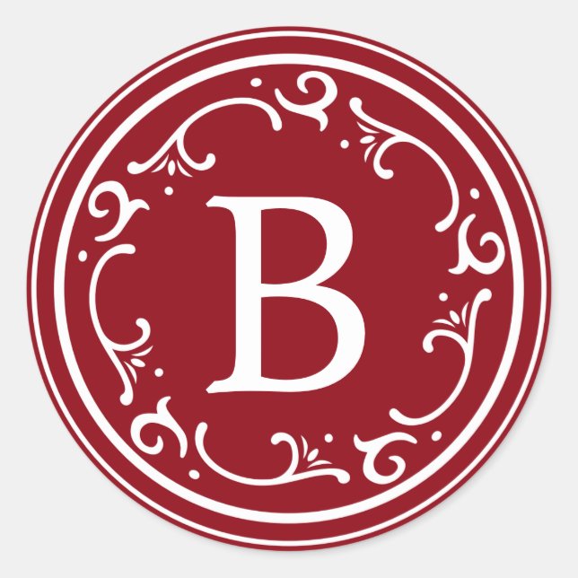 Adesivo Redondo Monograma encantador Natal Russo (Frente)