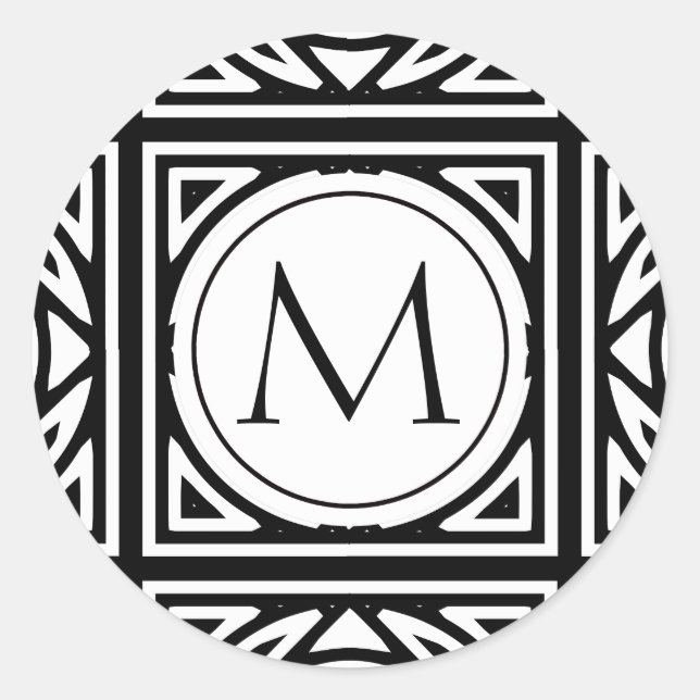 Adesivo Redondo Monograma enquadrado (Frente)