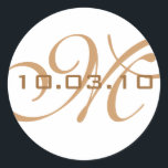 Adesivo Redondo Monograma Envelope Selo<br><div class="desc">Monograma personalizado e selos de envelope de data</div>