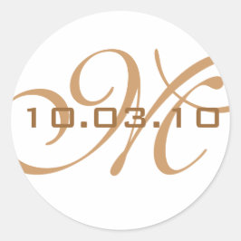 Adesivo Redondo Monograma Envelope Selo