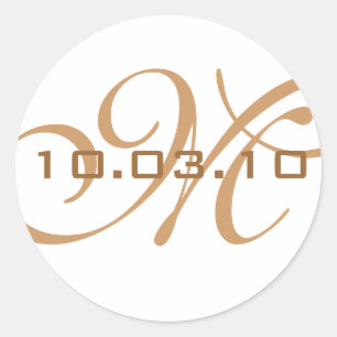 Adesivo Redondo Monograma Envelope Selo