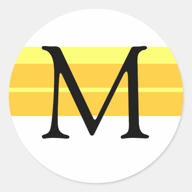 Adesivo Redondo Monograma Envelope Sticker Amarelo (Frente)