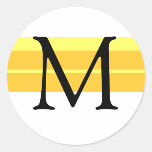 Adesivo Redondo Monograma Envelope Sticker Amarelo