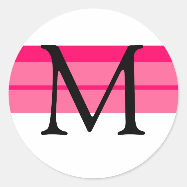 Adesivo Redondo Monograma Envelope Sticker Fogo Rosa (Frente)