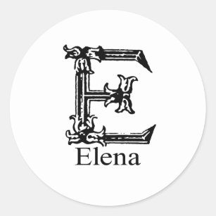 Adesivo Redondo Monograma extravagante: Elena