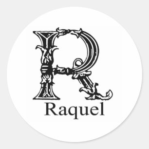 Adesivo Redondo Monograma extravagante: Raquel