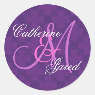 Adesivo Redondo Monograma feito sob encomenda V29 do casamento