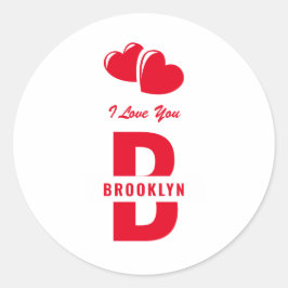 Adesivo Redondo Monograma Feliz Dia dos Namorados Branco Vermelho 