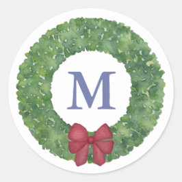 Adesivo Redondo Monograma Festivo Vermelhidão Com Arco Vermelho