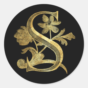 Adesivo Redondo Monograma floral S