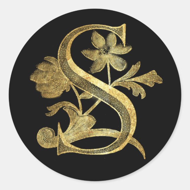 Adesivo Redondo Monograma Floral S (Frente)