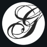 Adesivo Redondo Monograma G Vedante de Casamento<br><div class="desc">Os presentes monográficos têm uma enorme seleção de selos de correio USPS personalizáveis, autocolantes de envelope, cartões de saudação, camisetas, chapéus, botões, ímãs e muito mais. Estes monogramas são excelente de enviar convites para casamento, Convites de festas de aniversário, anúncios de graduação, e festas de aniversário surpresa apenas para citar...</div>